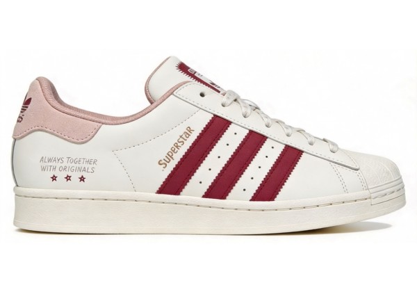 Кроссовки Adidas Superstar White Shadow Maroon