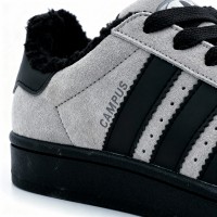 Adidas Campus 00s Light Grey Black с мехом