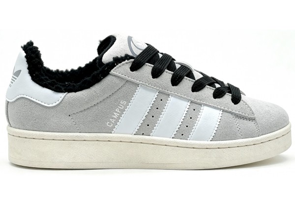Adidas Campus 00s Grey White с мехом