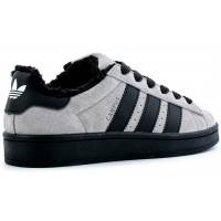 Adidas Campus 00s Light Grey Black с мехом