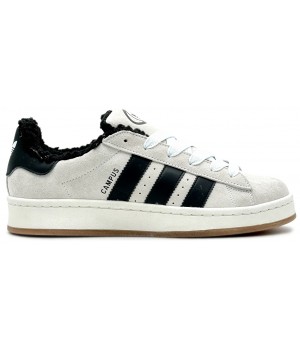 Adidas Campus 00s Crystal White Core Black с мехом