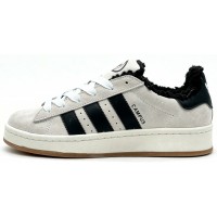 Adidas Campus 00s Crystal White Core Black с мехом