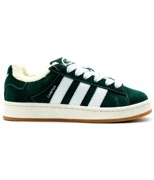 Adidas Campus 00s Dark Green зеленые с мехом