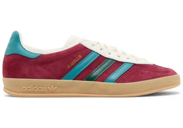 Adidas Gazelle Collegiate Burgundy Green бордовые с зеленым