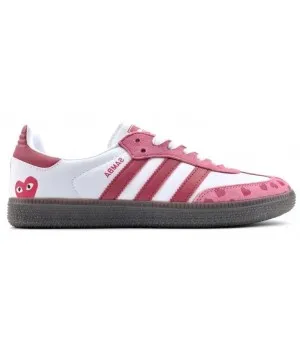 Кроссовки Comme Des Garcons x Adidas Samba розовые с белым