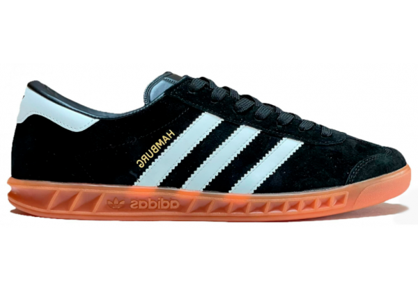 Adidas Hamburg Black White Suede