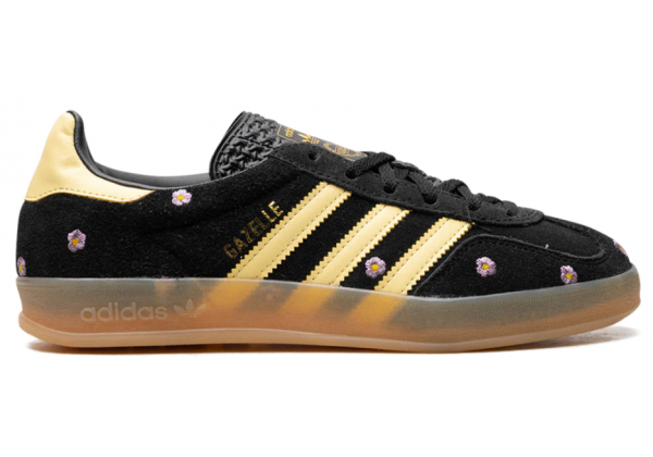 Adidas Gazelle Indoor Core Black Almost Yellow Floral