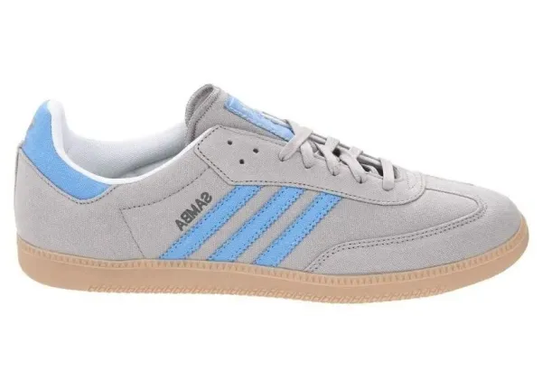 Кроссовки Adidas Hamburg серые с голубым