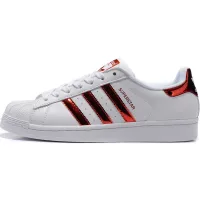 Кроссовки Adidas Superstar White Red Stripes
