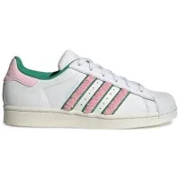 Adidas Superstar White Pink Green Chenille