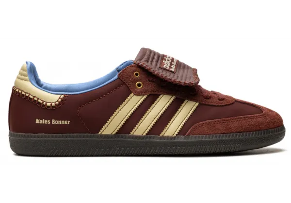 Кроссовки Wales Bonner x Adidas Samba Nylon Fox Brown с желтым и голубым