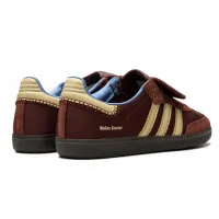 Кроссовки Wales Bonner x Adidas Samba Nylon Fox Brown с желтым и голубым