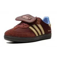 Кроссовки Wales Bonner x Adidas Samba Nylon Fox Brown с желтым и голубым