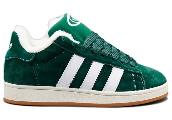 Adidas Campus 00s Dark Green с мехом