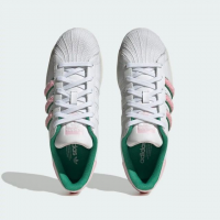 Adidas Superstar White Pink Green Chenille