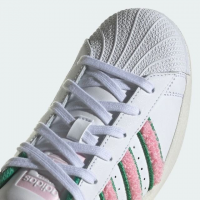 Adidas Superstar White Pink Green Chenille