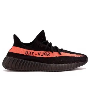 Кроссовки Adidas Yeezy Boost 350 Black черные с красным