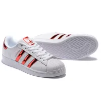 Кроссовки Adidas Superstar White Red Stripes
