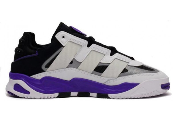 Adidas кроссовки Niteball белые с фиолетовым