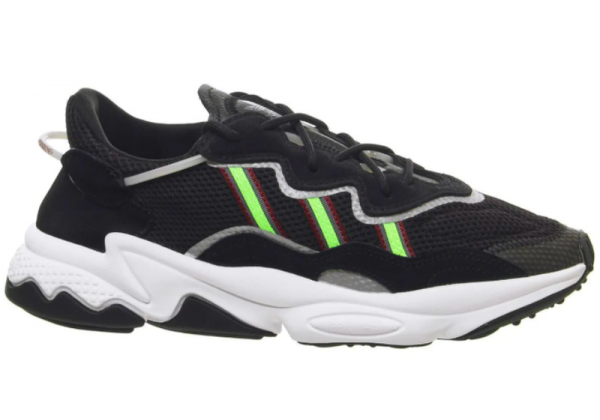 Кроссовки Adidas Ozweego черные с зеленым