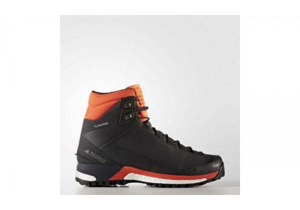 Ботинки зимние Adidas черно-оранжевые