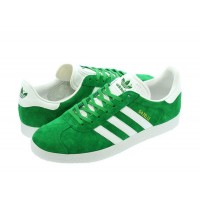 Кроссовки Adidas Gazelle зеленые с белым