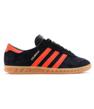 Кроссовки Adidas Hamburg черные с оранжевым