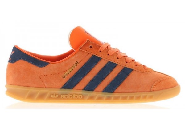 Кроссовки Adidas Hamburg оранжевые с синим