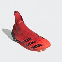 Бутсы Adidas Predator Freak+ Fg красные с черным