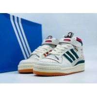 Кроссовки Adidas Forum 84 бело-зеленые с красным