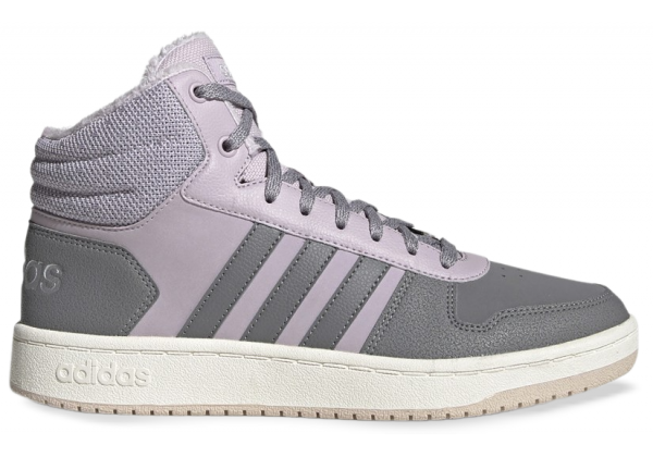 Зимние кроссовки Adidas Hoops 2.0 высокие серые