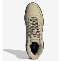 Зимние кроссовки Adidas Hoops 2.0 высокие бежевые