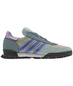 Кроссовки Adidas Marathon серо-черные с синим