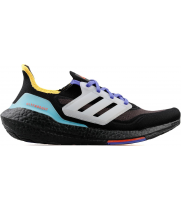 Кроссовки Adidas Ultra Boost черные с желтым и синим