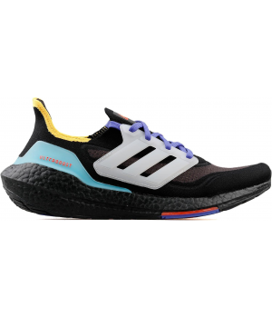 Кроссовки Adidas Ultra Boost черные с желтым и синим