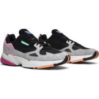 Adidas кроссовки Falcon черно-серые с розовым