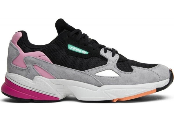 Adidas кроссовки Falcon черно-серые с розовым