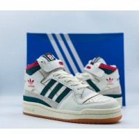 Кроссовки Adidas Forum 84 бело-зеленые с красным