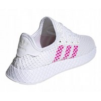 Кроссовки Adidas Deerupt Runner белые с розовым