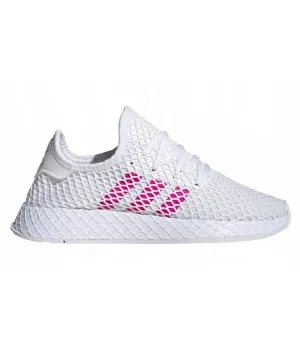 Кроссовки Adidas Deerupt Runner белые с розовым