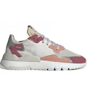 Кроссовки Adidas Nite Jogger белые с розовым