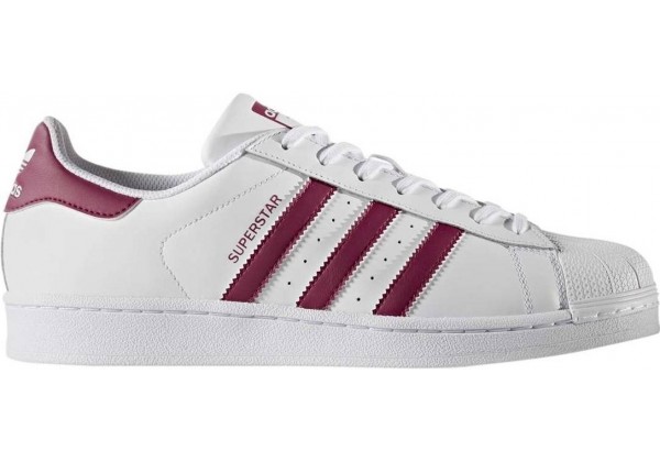 Adidas кроссовки Superstar белые с бордовым