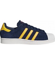 Кроссовки Adidas Superstar синие с желтым