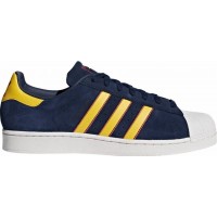 Кроссовки Adidas Superstar синие с желтым
