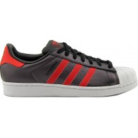 Кроссовки Adidas Superstar черные с красным