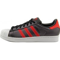 Кроссовки Adidas Superstar черные с красным