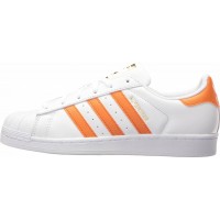 Мужские кроссовки Adidas Originals Superstar белые с оранжевым