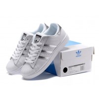 Кроссовки Adidas Superstar белые с серым