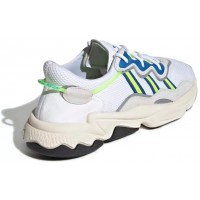 Кроссовки Adidas Ozweego серо-синие с зеленым