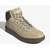 Зимние кроссовки Adidas Hoops 2.0 высокие бежевые